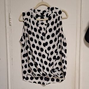 Black and White Polka Dot Sleeveless Top